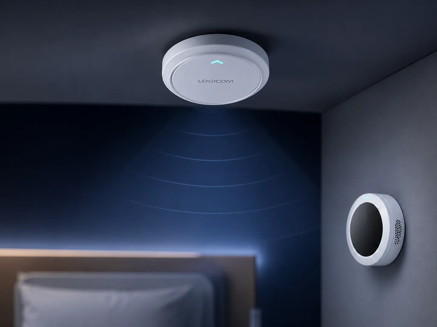 Sensor inteligente para detecção de presença e queda em ambiente assistencial.